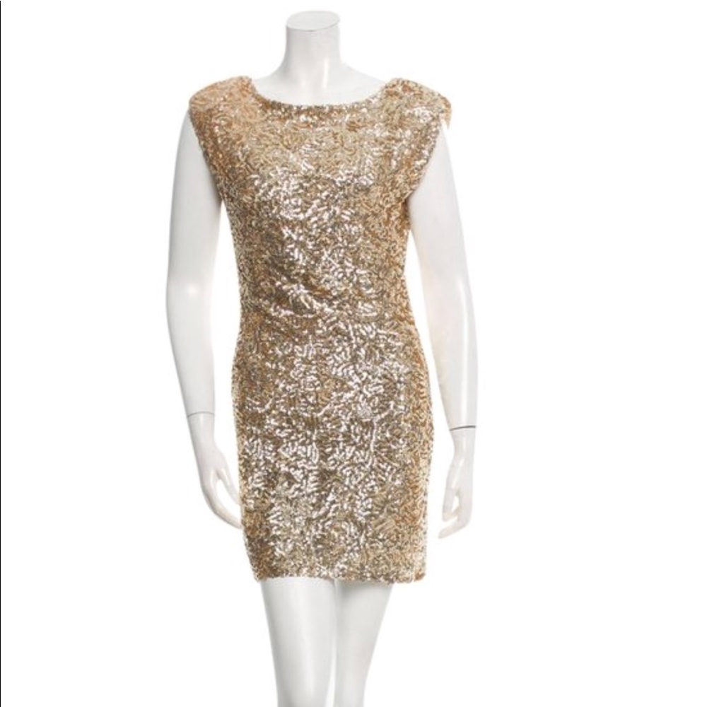 Gold sparkly Alice and Olivia short dress